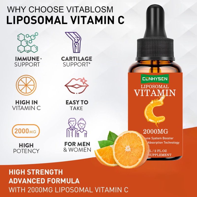Vitamin C Drops Supplier - OEM High Absorption Liposomal 2000mg Antioxidant