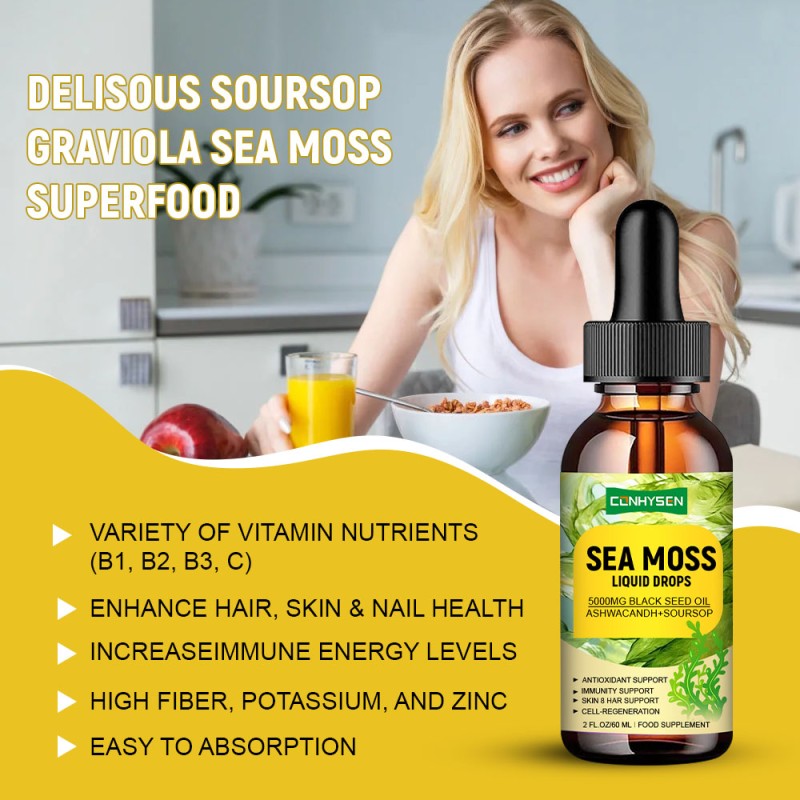 Sea Moss Drops Manufacturer - Hot Selling with Vitamin D3 Irish Moss