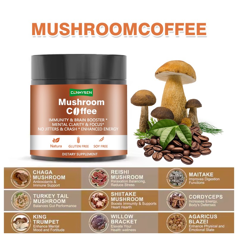Mushroom Coffee Blend Supplier - Premium Organic Cordyceps Reishi Immunity