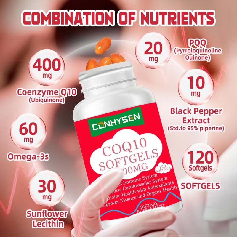 Coenzyme Q10 Softgel Supplier - Private Label COQ10 Black Pepper Heart