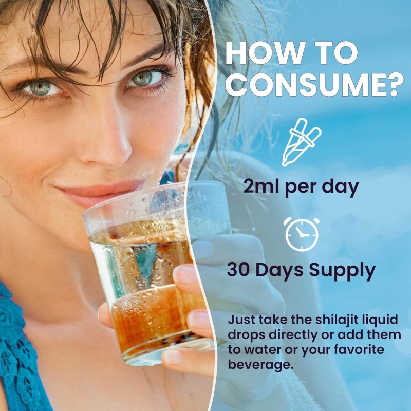 Shilajit Liquid Drops Supplier - 1000mg Pure Himalayan Organic Energy