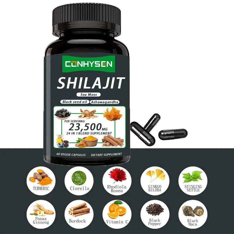 Shilajit Capsules Supplier - OEM Fulvic Acid Minerals Sea Moss Complex