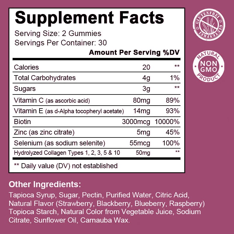 Collagen Gummies Manufacturer - Customized 60-Piece Beauty Food Supplement