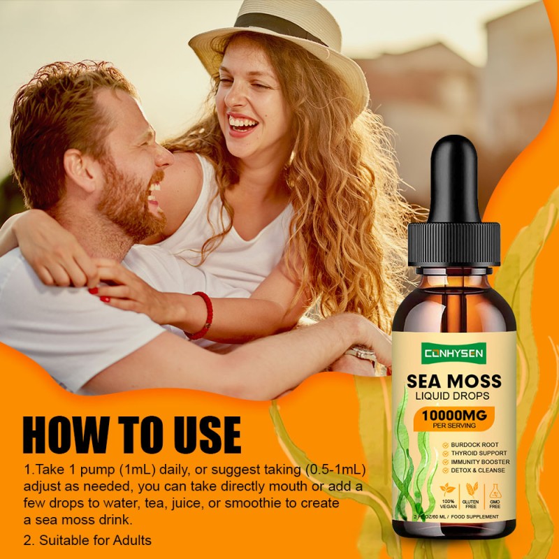 Sea Moss Drops Supplier - Top Quality with Burdock Root Irish Moss