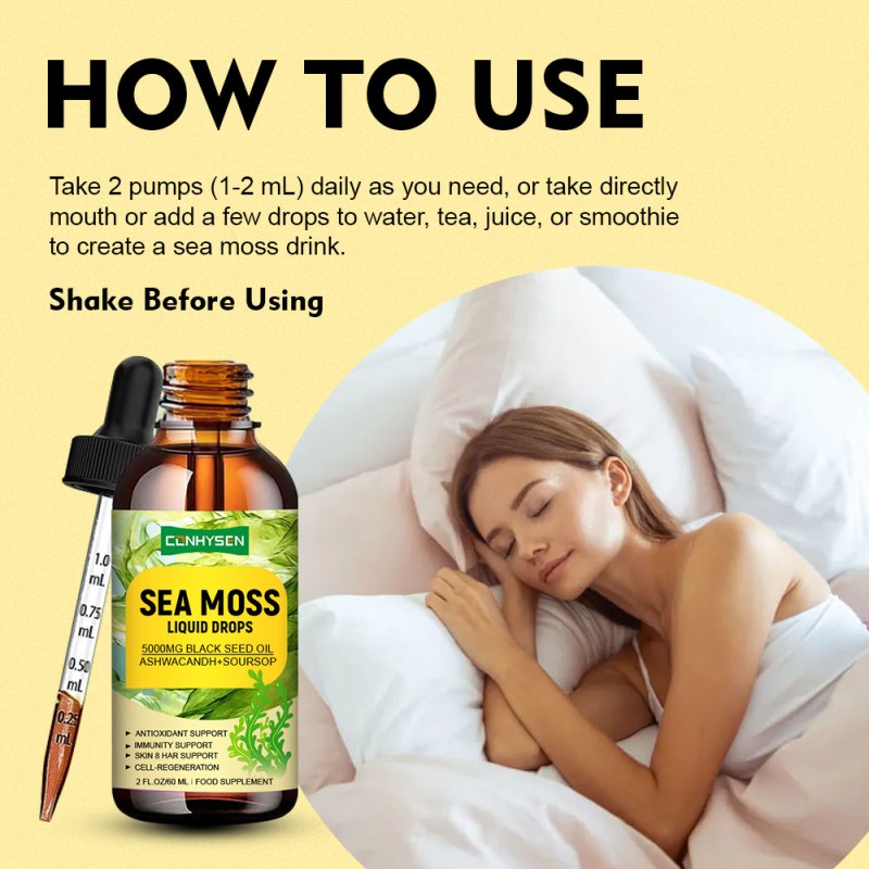 Sea Moss Drops Manufacturer - Hot Selling with Vitamin D3 Irish Moss