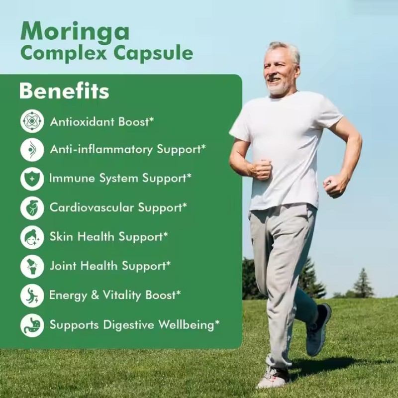 Moringa Capsules Manufacturer - Organic Pure Leaf Energy Immune Support