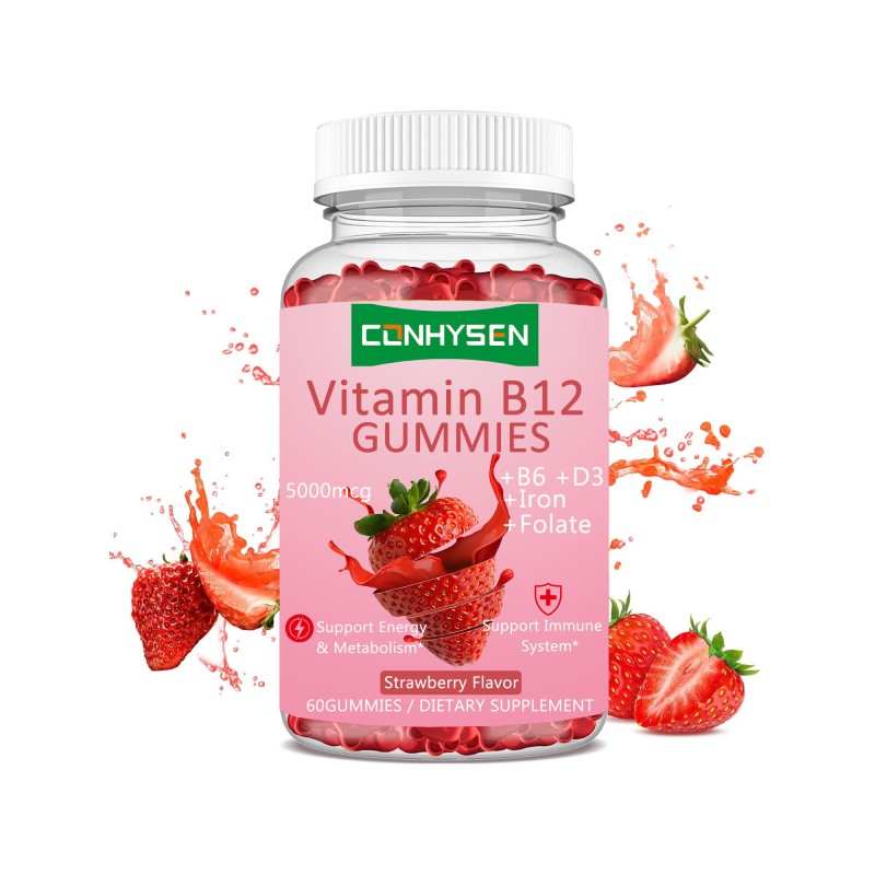 Vitamin B12 Gummies Factory - Sugar Free Iron 5000mcg Immune Support