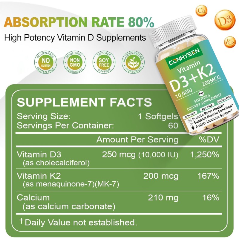 Vitamin K2 D3 Softgel Factory - OEM Private Label Calcium Bone Immune