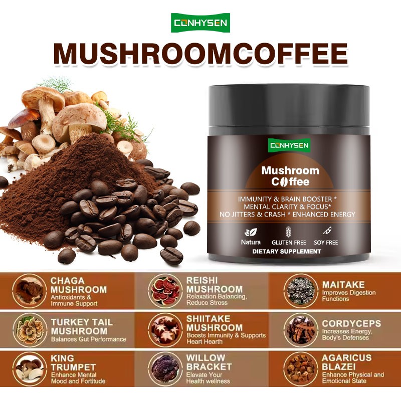 Mushroom Coffee Powder Manufacturer - OEM Improved Clarity Focus Energy