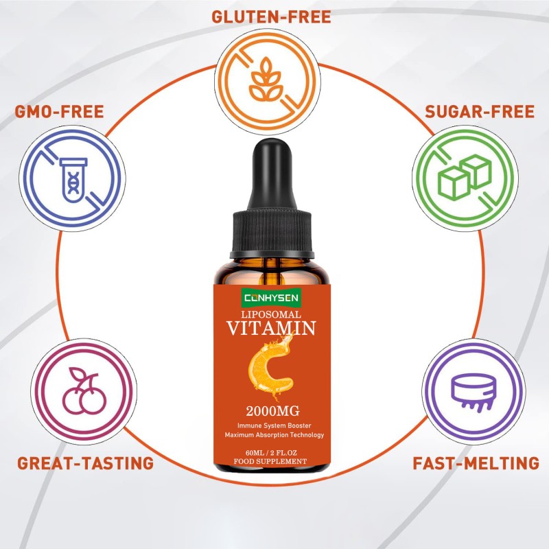 Vitamin C Drops Supplier - OEM High Absorption Liposomal 2000mg Antioxidant