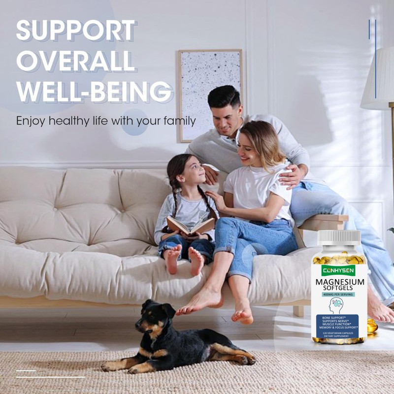 Magnesium Softgel Supplier - OEM 120-Softgels Citrate Glycinate Malate