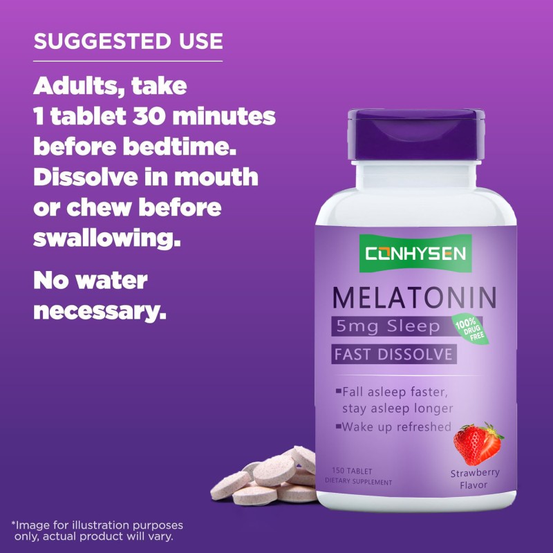 Melatonin Tablets Factory - OEM/ODM High Quality Herbal Fall Asleep Faster