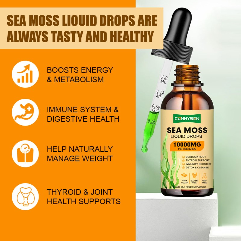 Sea Moss Drops Supplier - Top Quality with Burdock Root Irish Moss