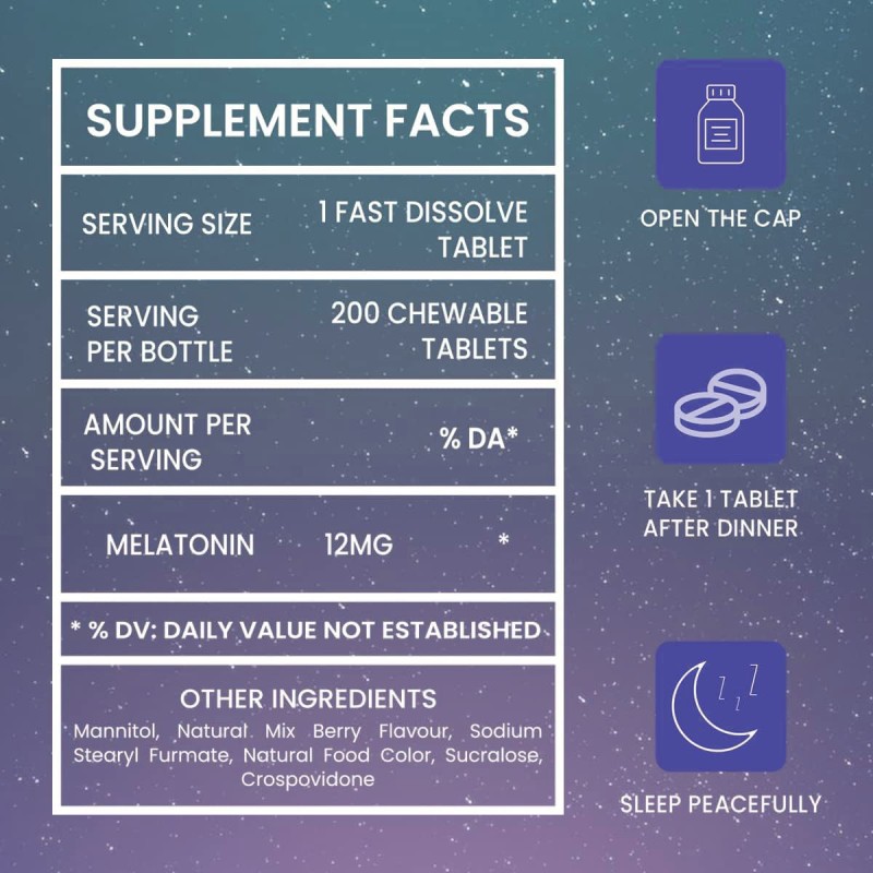 Melatonin Tablets Supplier - OEM ODM Safe Herbal Extract Improved Sleep