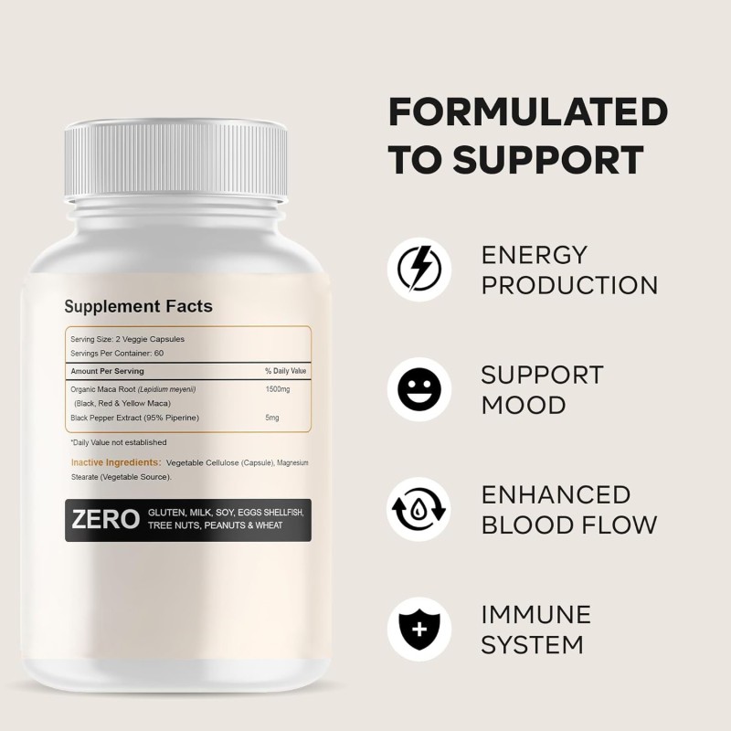 Energy Supplement Factory - Direct Sales Private Label Maca Root Capsules