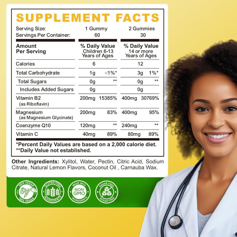 Vitamin B2 Gummies Supplier - Sugar Free Riboflavin 400mg Magnesium