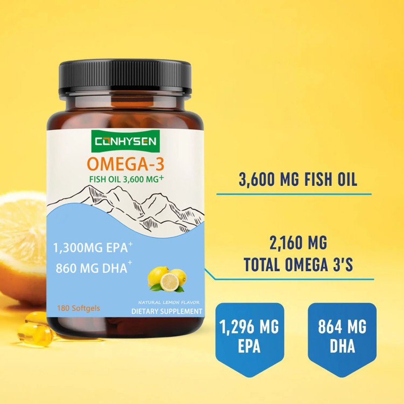 Omega 3 Softgel Supplier - Private Label 3600mg Fish Oil EPA DHA