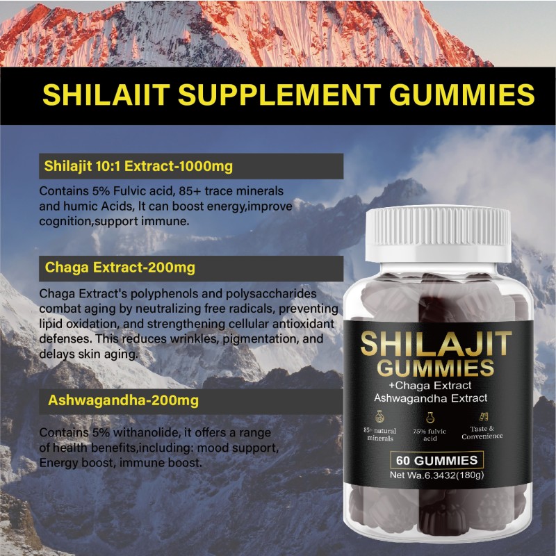 Shilajit Gummies Supplier - OEM Organic 600mg Himalayan Fulvic Acid