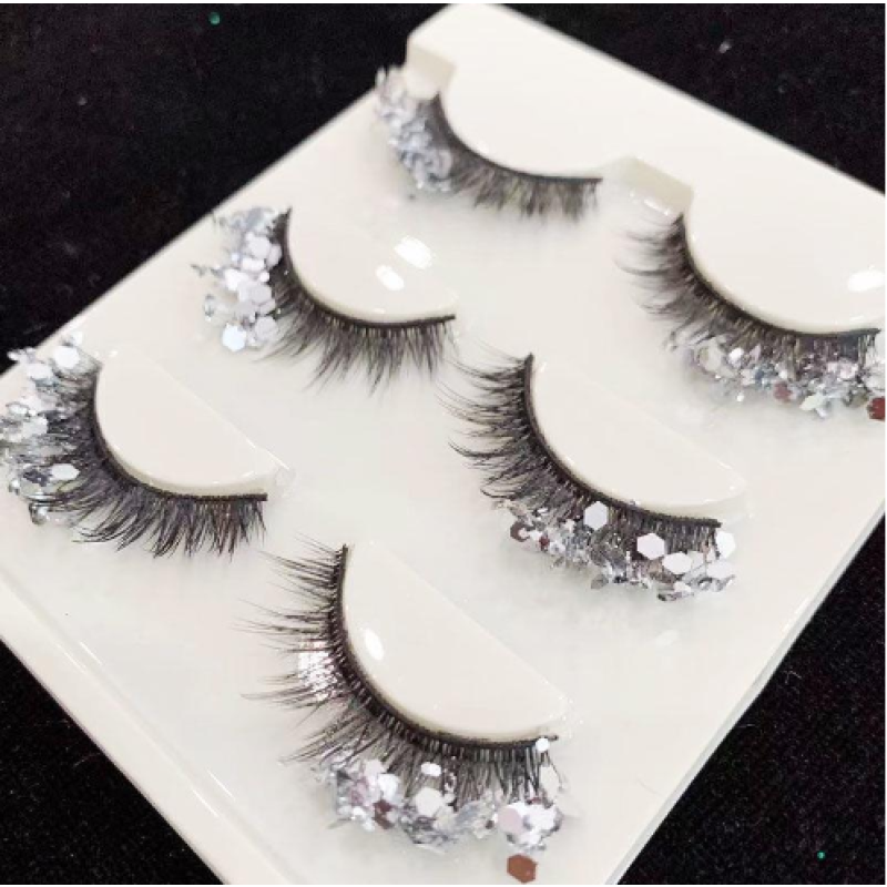 Stage Eyelash Manufacturer - OEM Colorful Sequins Performance