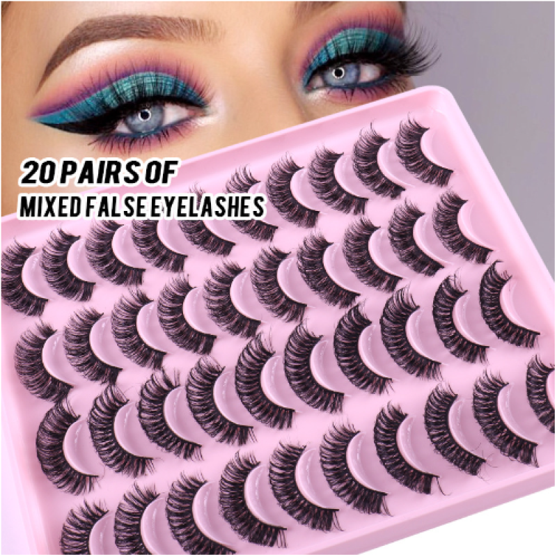 Fake Eyelashes Supplier - OEM 20 Pairs Mixed Dense