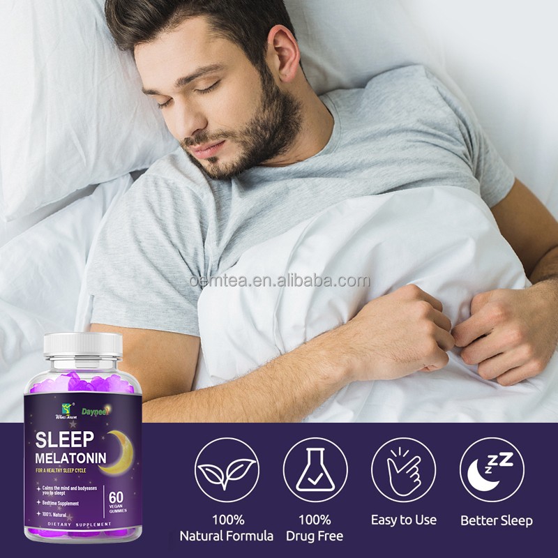 Sleep Gummies Factory - OEM 60pcs Night Assist Melatonin B6