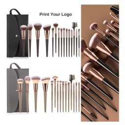 Makeup Brush Set Factory - Custom Logo Vegan Wood Handle Nylon Bristles Brush