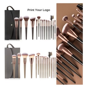 Makeup Brush Set Factory - Custom Logo Vegan Wood Handle Nylon Bristles Brush