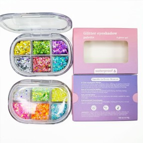 Glitter Gel Palette Supplier - Hot Sale Black Friday 6 Colors Face Body Gel
