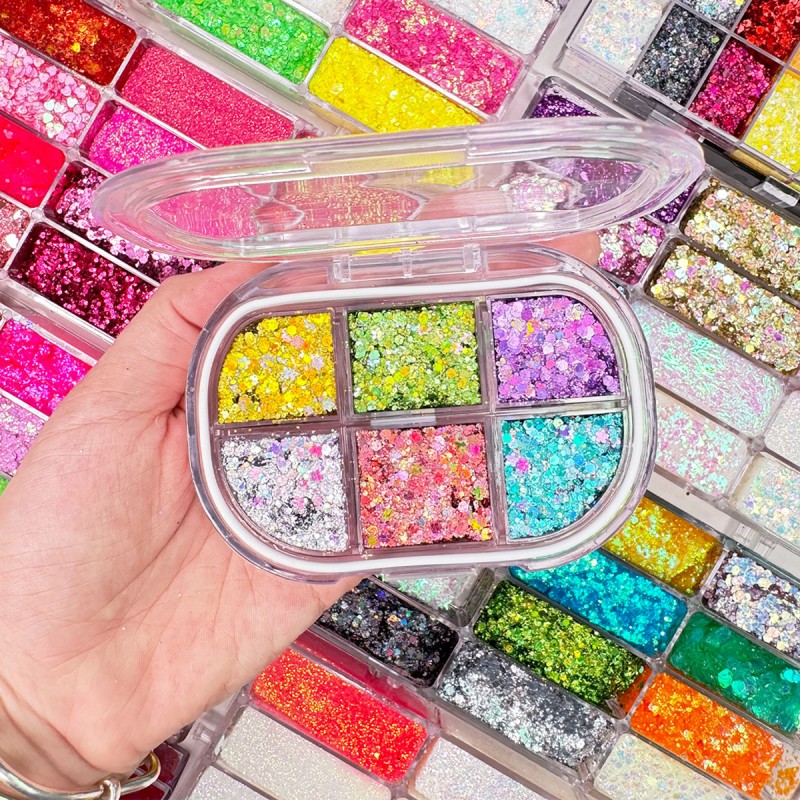 Glitter Gel Palette Supplier - Hot Sale Black Friday 6 Colors Face Body Gel