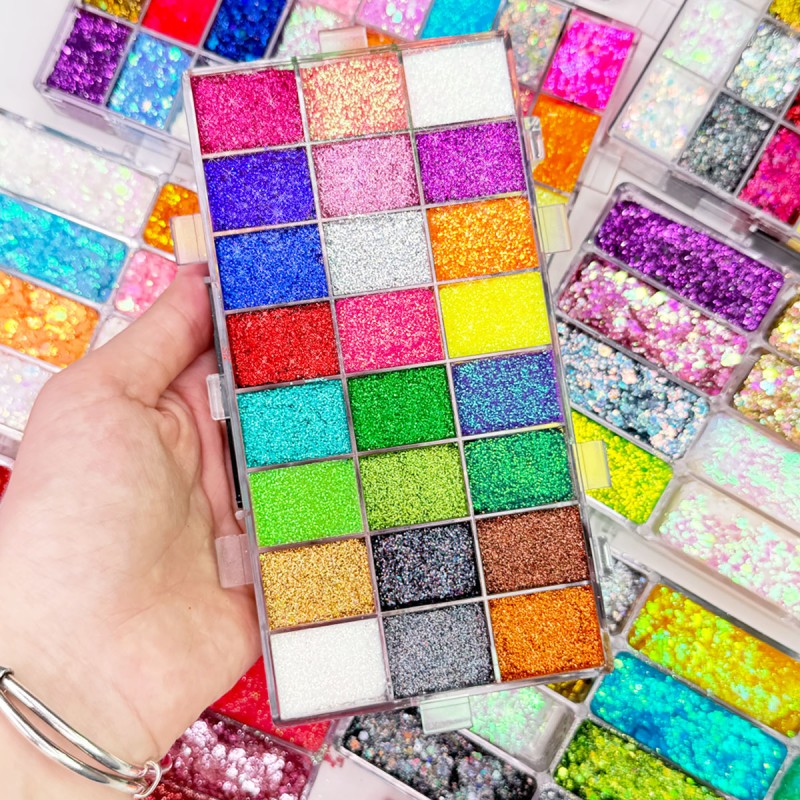 Glitter Gel Eyeshadow Manufacturer - Halloween Sparkling Metallic 24 Colors Gel