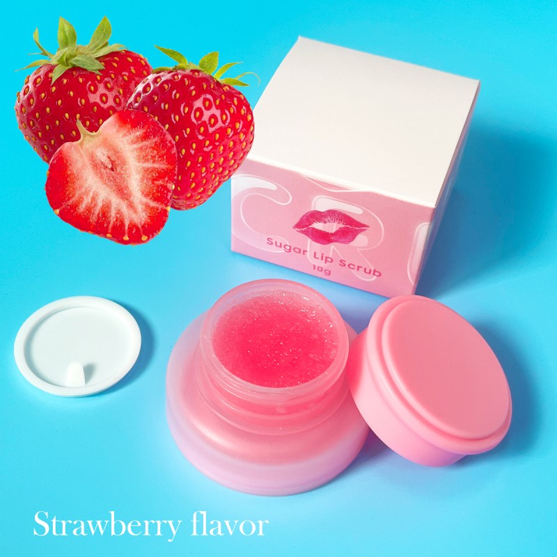 Lip Scrub Manufacturer - Custom Logo Vegan Strawberry Mint Flavor Lip Scrub