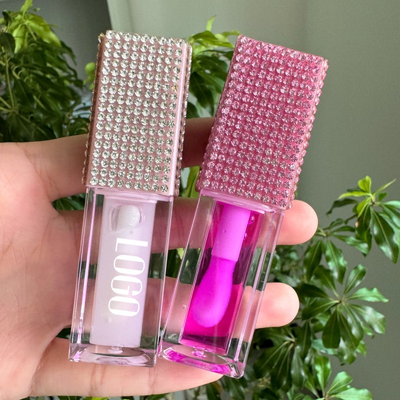 Lip Plumper Oil Factory - Diamond Stickers Luxury Cute pink Lip Plumper Oil