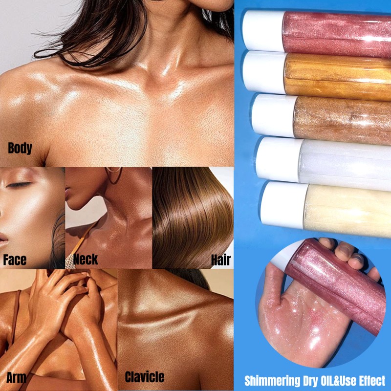 Shimmer Dry Oil Factory - Vegan Body Shimmering Custom logo Dry Oil