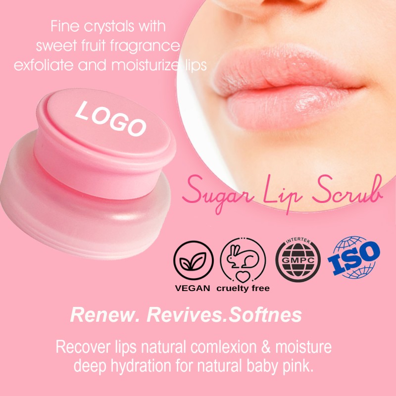 Lip Scrub Manufacturer - Custom Logo Vegan Strawberry Mint Flavor Lip Scrub