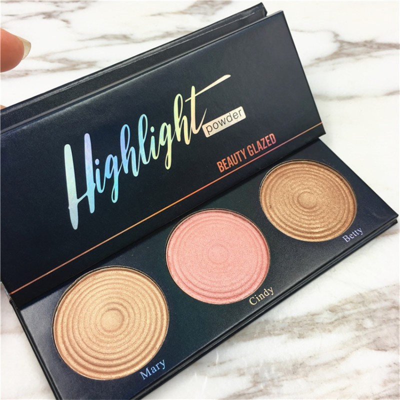 Highlighter Palette Manufacturer - 3 Color Shimmer Foundation Luminous Metallic