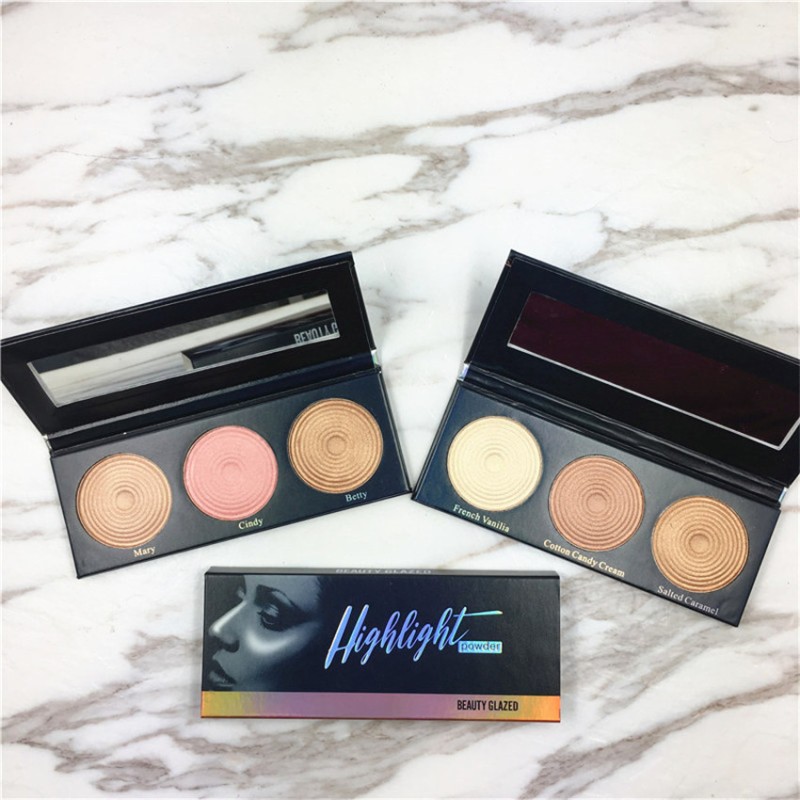 Highlighter Palette Manufacturer - 3 Color Shimmer Foundation Luminous Metallic