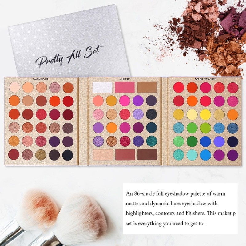 Eyeshadow Palette Factory - 86 Colors Makeup Kit Matte Shimmer Highlighters