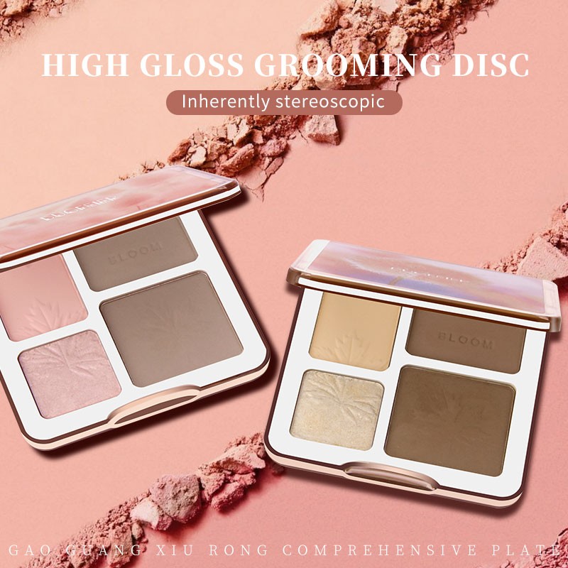 Highlighter Palette Manufacturer - Private Label 4-in-1 Contouring Powder Long Lasting