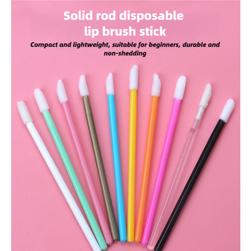 Lip Brush Supplier - Wholesale Disposable Gold Pink Lip Gloss Applicator Wand