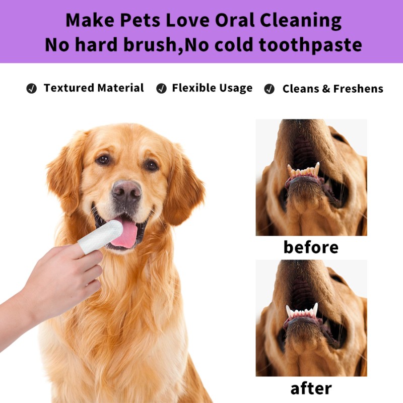 Dog Teeth Wipes Manufacturer - No-Rinse Teeth Whitening Pet Finger Cleaning Wipes