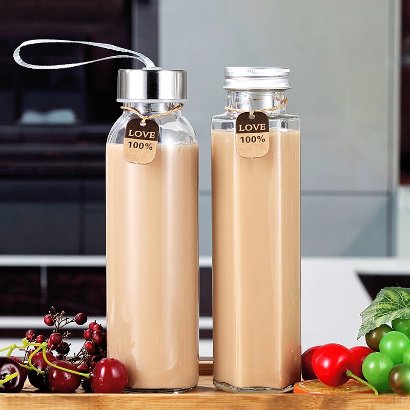 Glass Bottle Supplier - 10oz 14oz 16oz Water Drink Milk Tea Beverage Bottle