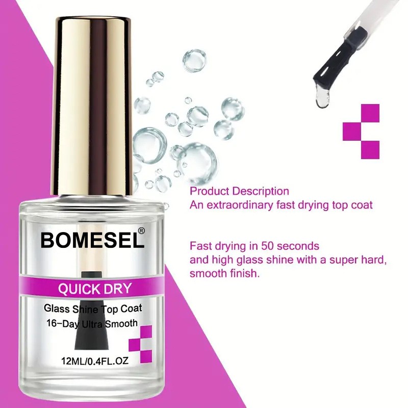 Nail Top Coat Factory - High-Gloss Quick-Dry UV Gel Long-Lasting Base Coat