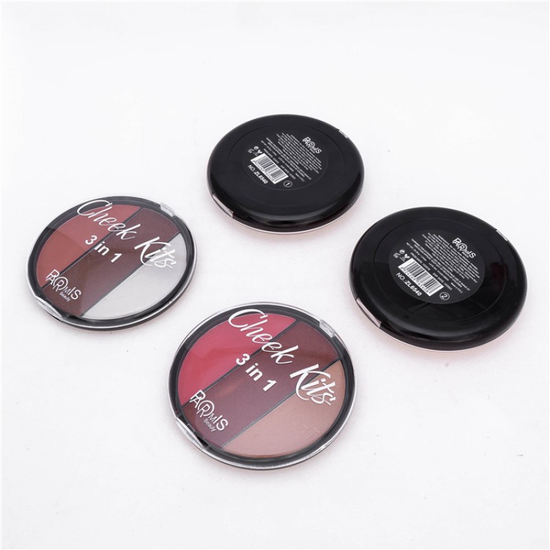 Blush Palette Manufacturer - 3 in 1 Blush Contour Light Cheek Kits Private