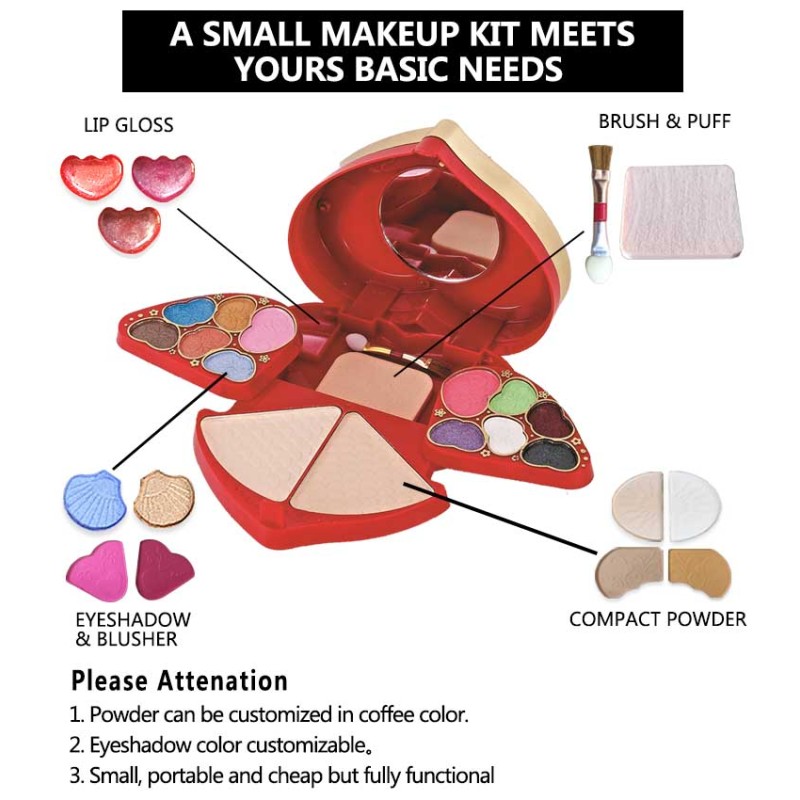 Makeup Set Factory - Private Label Small Heart Shape Basic Cosmetics