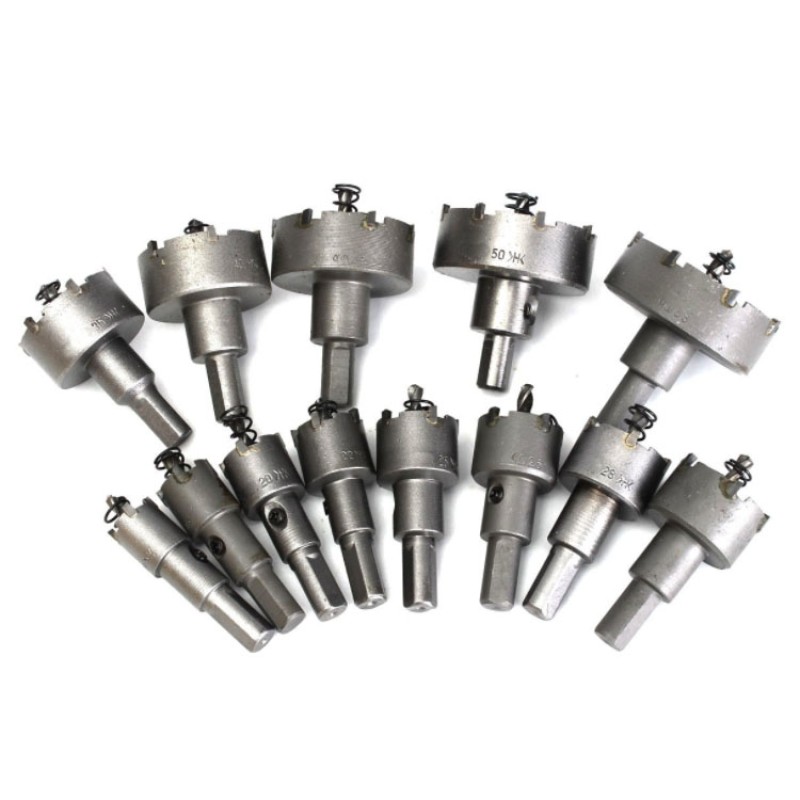 Tungsten Carbide Drill Manufacturer - 16 Pcs TCT Hole Saw Set 15mm to 50mm