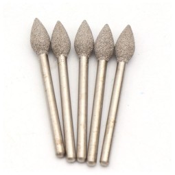 Diamond Grinding Burrs Manufacturer - 5pcs 3mm Shank Long Olive Shape Carving Bits