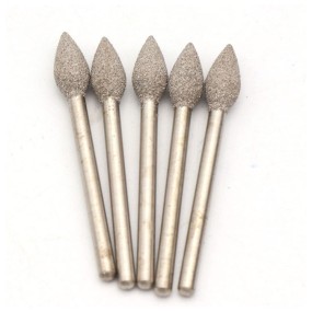 Diamond Grinding Burrs Manufacturer - 5pcs 3mm Shank Long Olive Shape Carving Bits