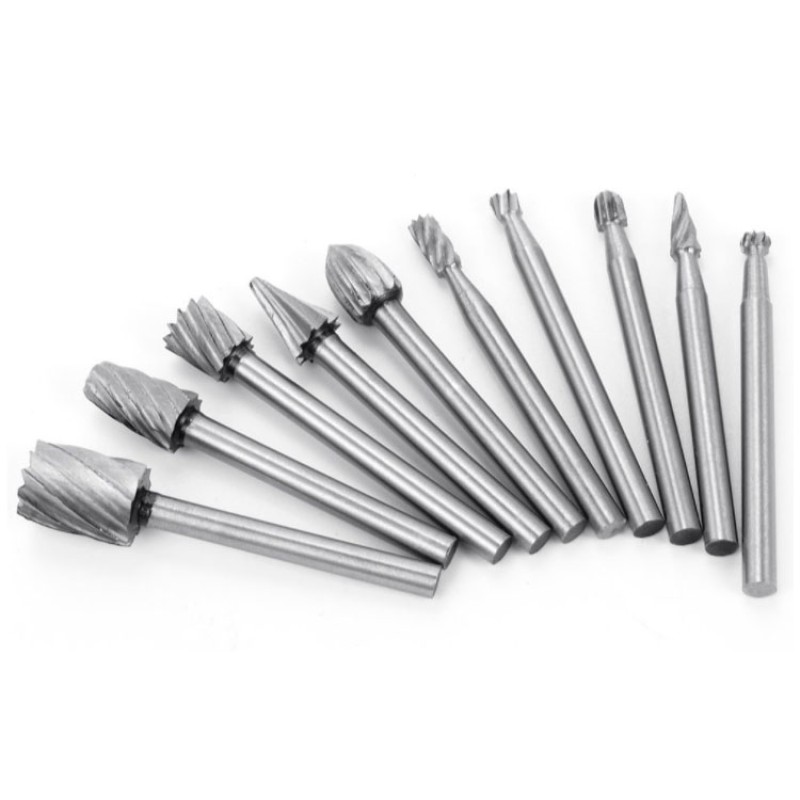 Burr Set Supplier - 10pcs High Speed Wood Working 1/8" Shank Rotary Files
