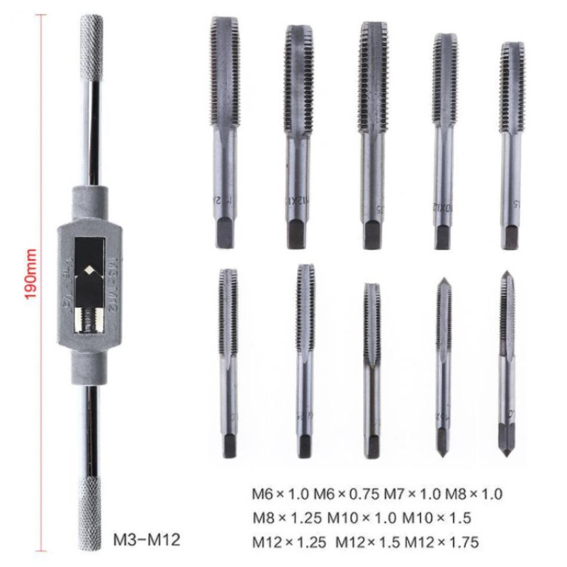 Drill Bit Set Manufacturer - 11pc M6-m12 Composite Tip Drill Bits with Die Set