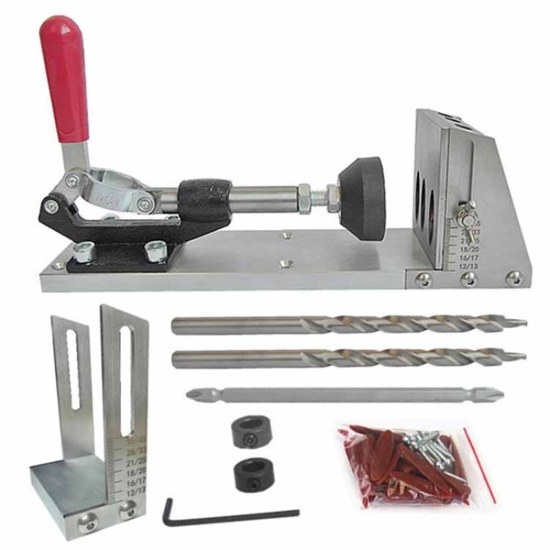 Pocket Hole Jig Factory - Woodworking Guide Drill Locator for Furniture Cabinet